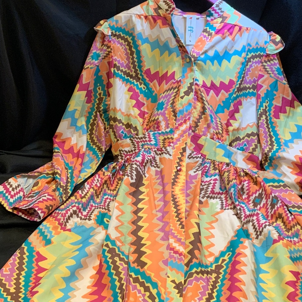 Sunday Multicolor Zigzag Dress